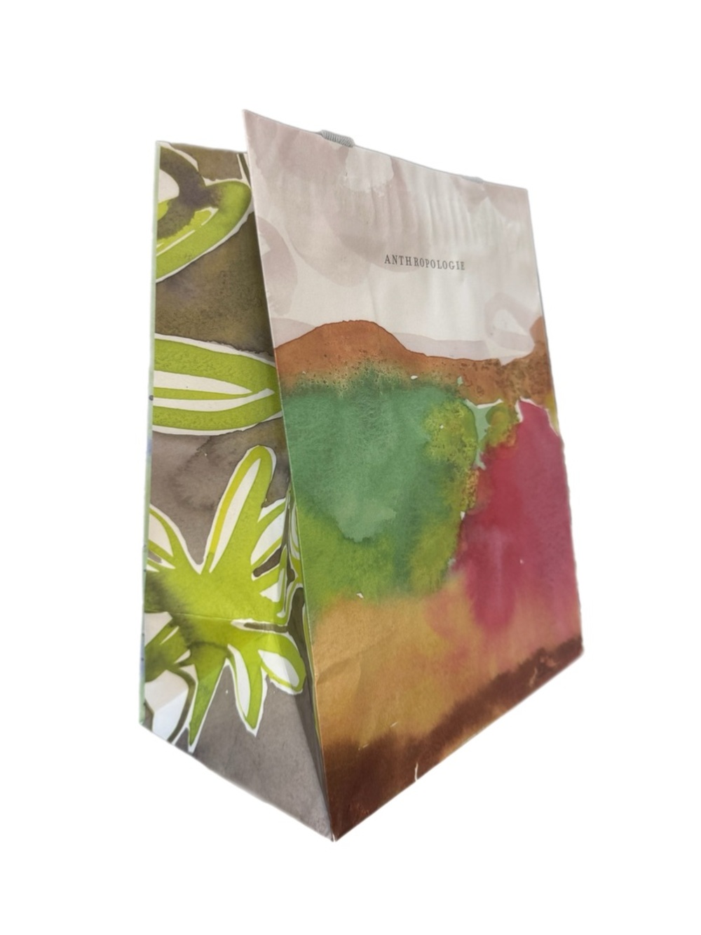 Anthropologie Colorful Watercolor Patterned Gift Bag